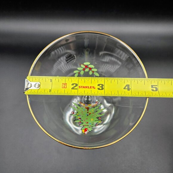 Spode Christmas Tree Martini Cocktail Estate Glass Stemware Santa Read - Picture 3 of 13